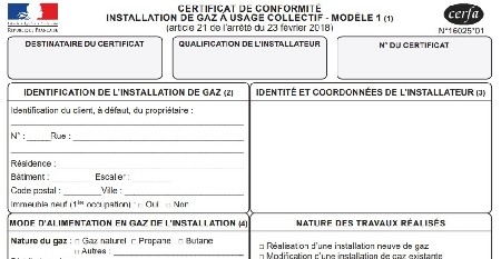 Réglementation gaz : parution des nouveaux certificats de conformité des installations