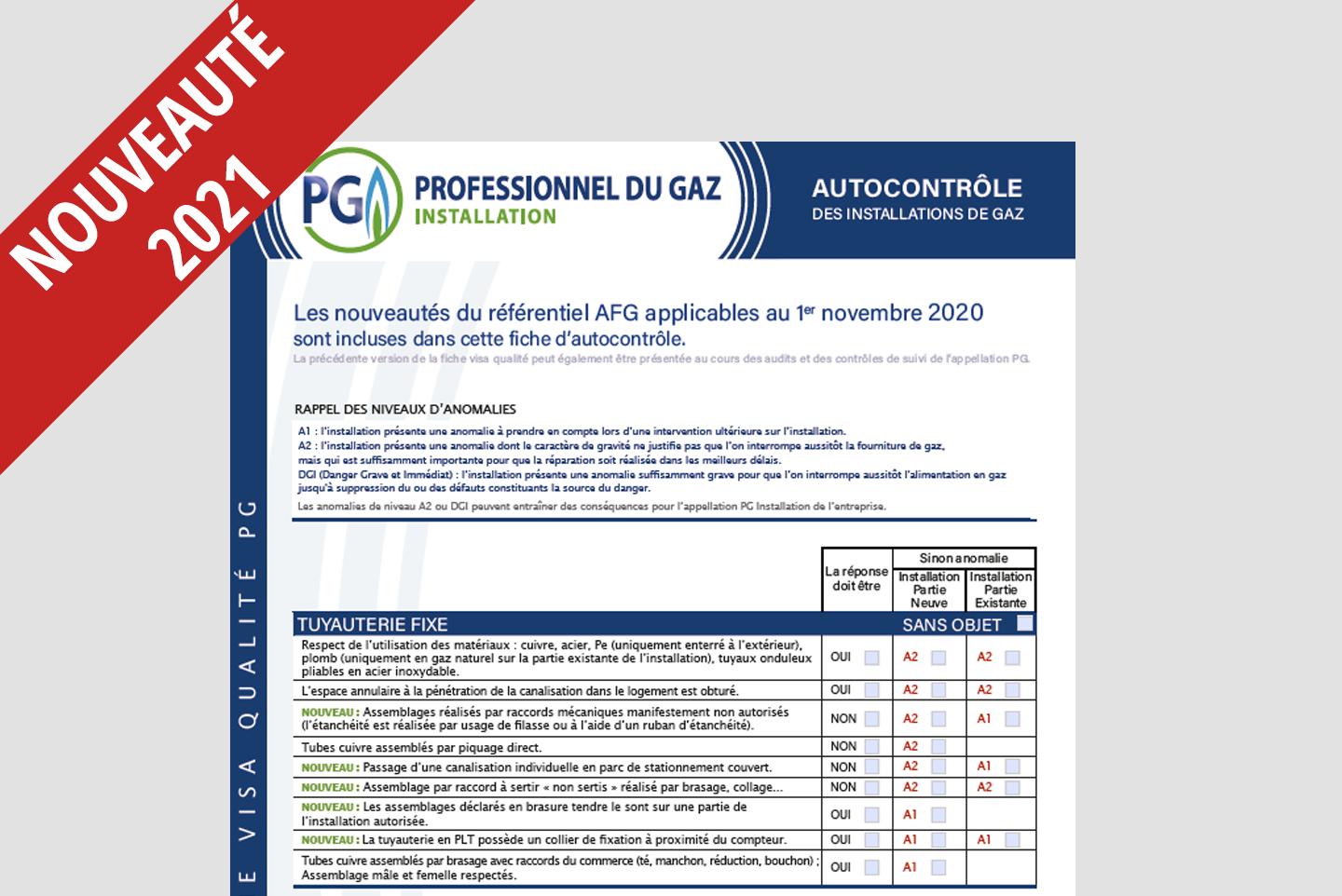 Fiche Visa Qualité OBLIGATOIRE lors des audits Gaz !