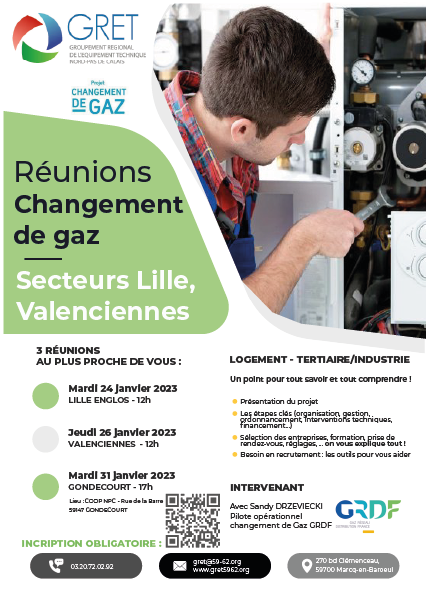 3 Réunions Changement de gaz – Lille / Gondecourt / Valenciennes