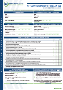 Attestation d’entretien